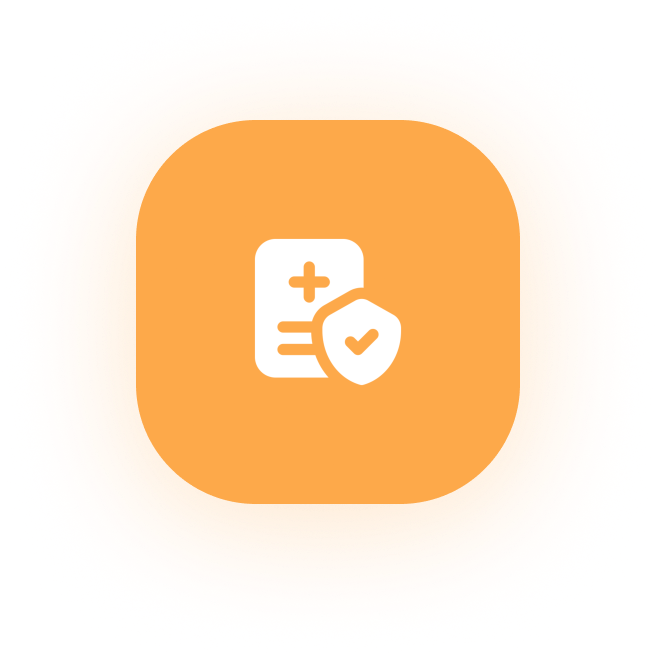 Medical document with shield icon. Medical document with shield icon.